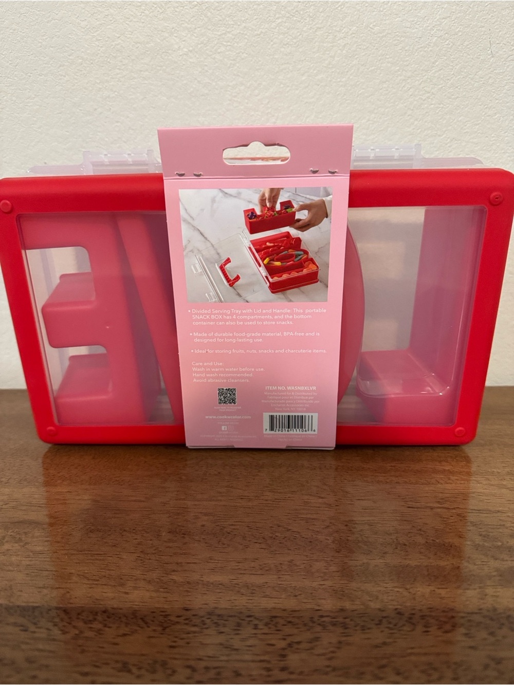 CWC Cook With Color Red 'LOVE' Snackle Gift Charcuterie Box - 4 Compartments - Picture 3 of 4